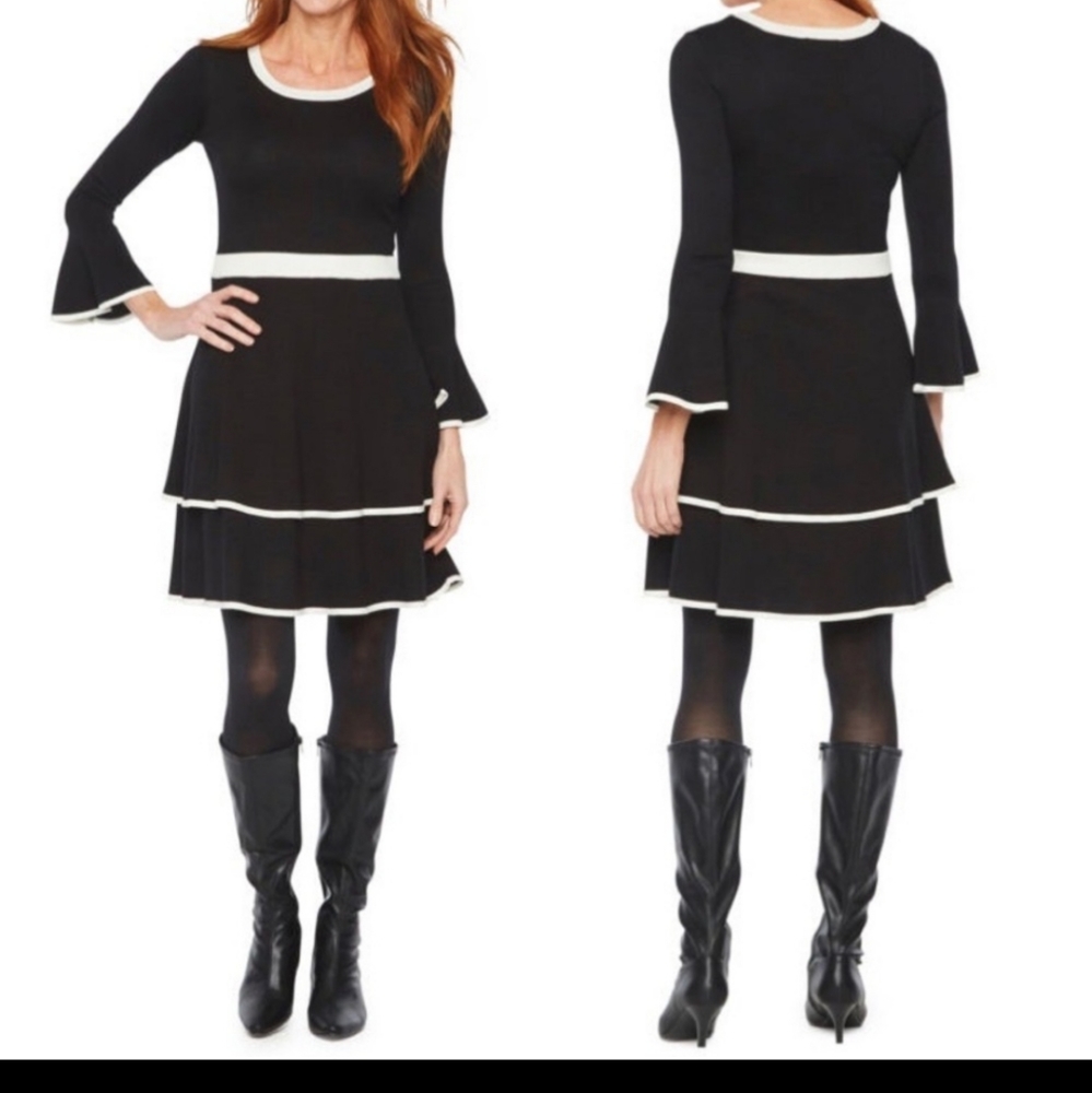 Liz Claiborne 3/4 Bell Sleeve Sweater Dress